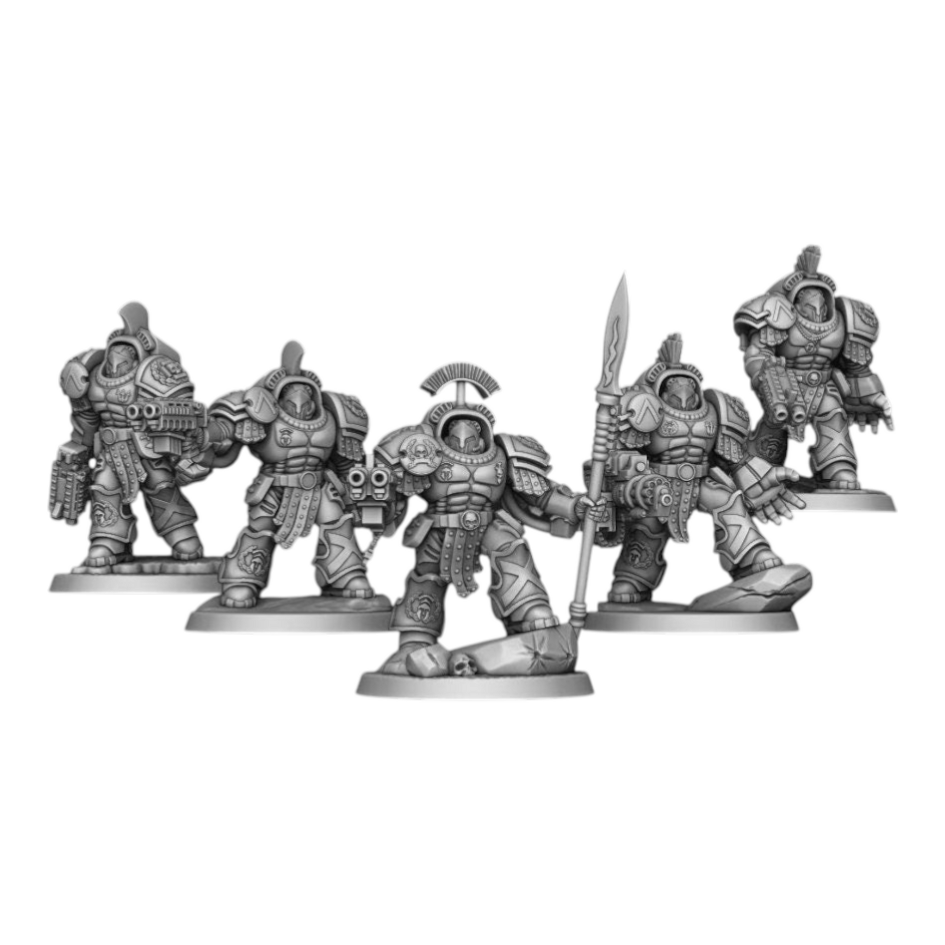 Sons of Spartania - Heavy Squad - DMG Minis - Tabletop Wargaming Miniature Sci-Fi/Fantasy/Chaos/Daemon/Proxy