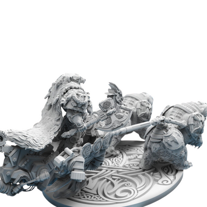 Asgardian Endre Isklaw on the Bear Chariot - Atlan Forge - Tabletop Wargaming Miniature Sci-Fi/Proxy/Modular
