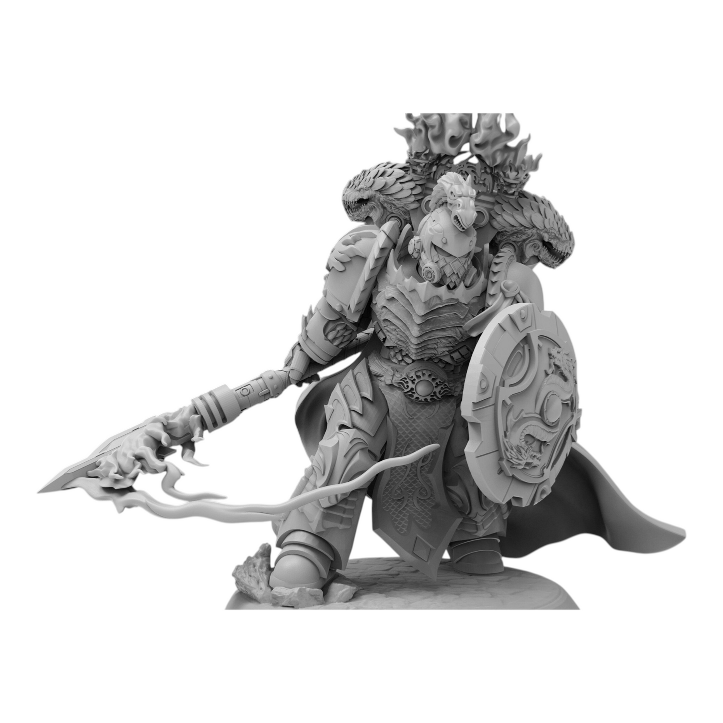 Dragon Knights Captain - Atlan Forge - Tabletop Wargaming Miniature Sci-Fi Chaos Daemon Proxy Modular