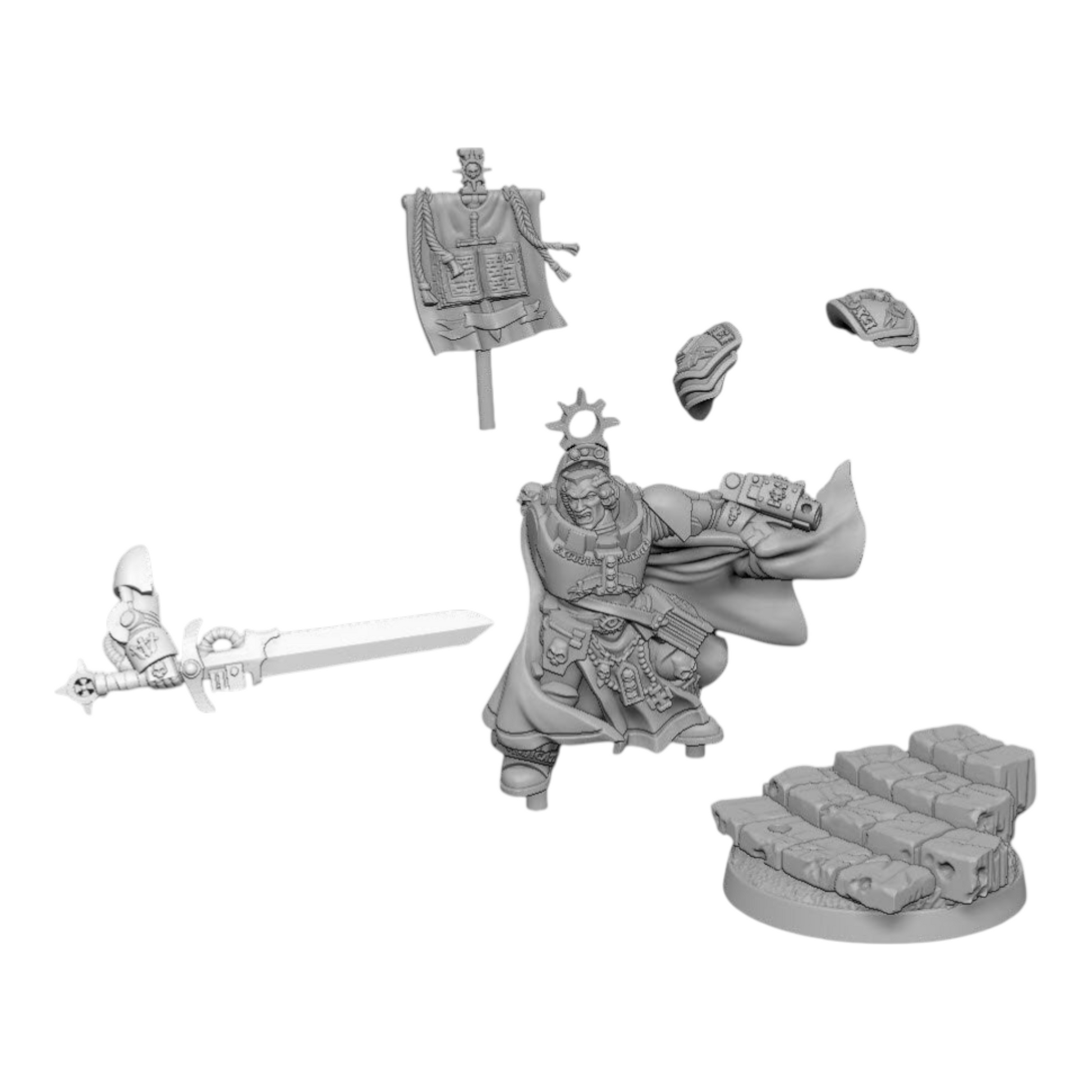 Silver Wardens - Heavy Brother Captain - DMG Minis - Tabletop Wargaming Miniature Sci-Fi/Daemon/Proxy