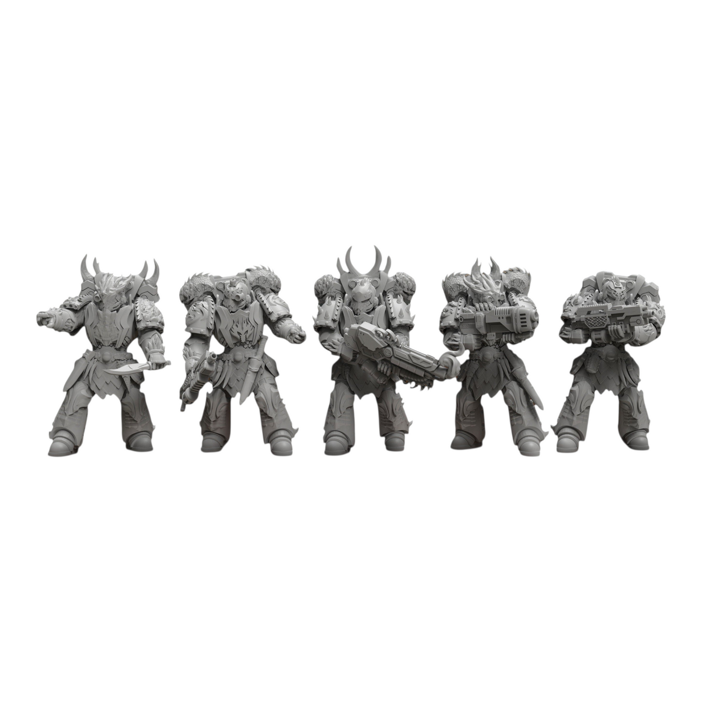 Dragon Knights Wardens - Atlan Forge - Tabletop Wargaming Miniature Sci-Fi Chaos Daemon Proxy Modular