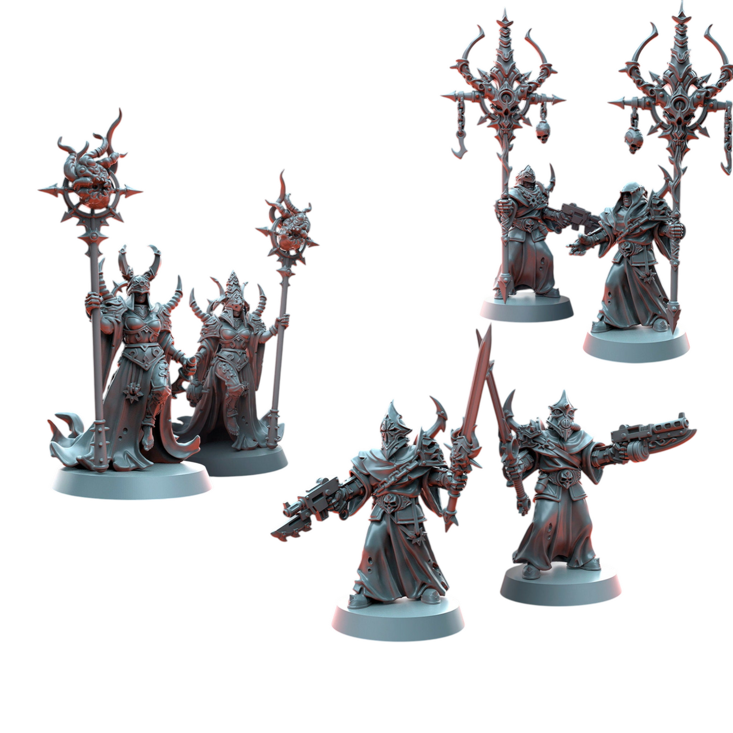 Cult of Abyss Gaze - Proxies / Cultists / Modular - by TalesKeeper - Tabletop Wargaming Miniature Sci-Fi Fantasy Daemon Proxy