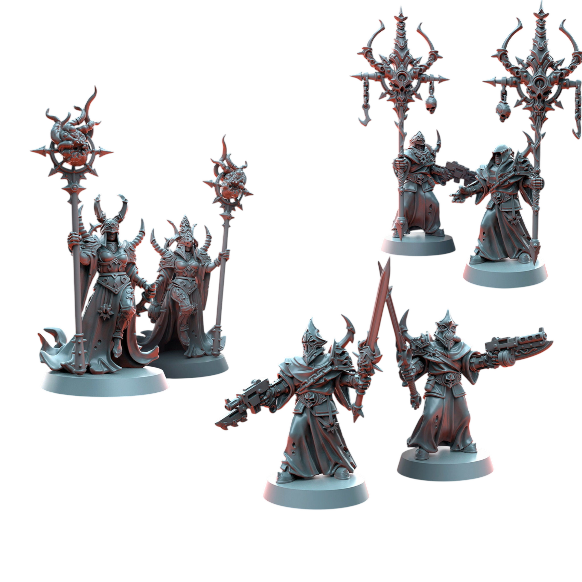 Cult of Abyss Gaze - Proxies / Cultists / Modular - by TalesKeeper - Tabletop Wargaming Miniature Sci-Fi Fantasy Daemon Proxy