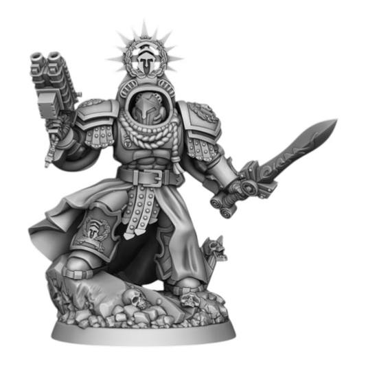 Sons of Spartania - Heavy Captain - DMG Minis - Tabletop Wargaming Miniature Sci-Fi/Fantasy/Daemon/Proxy