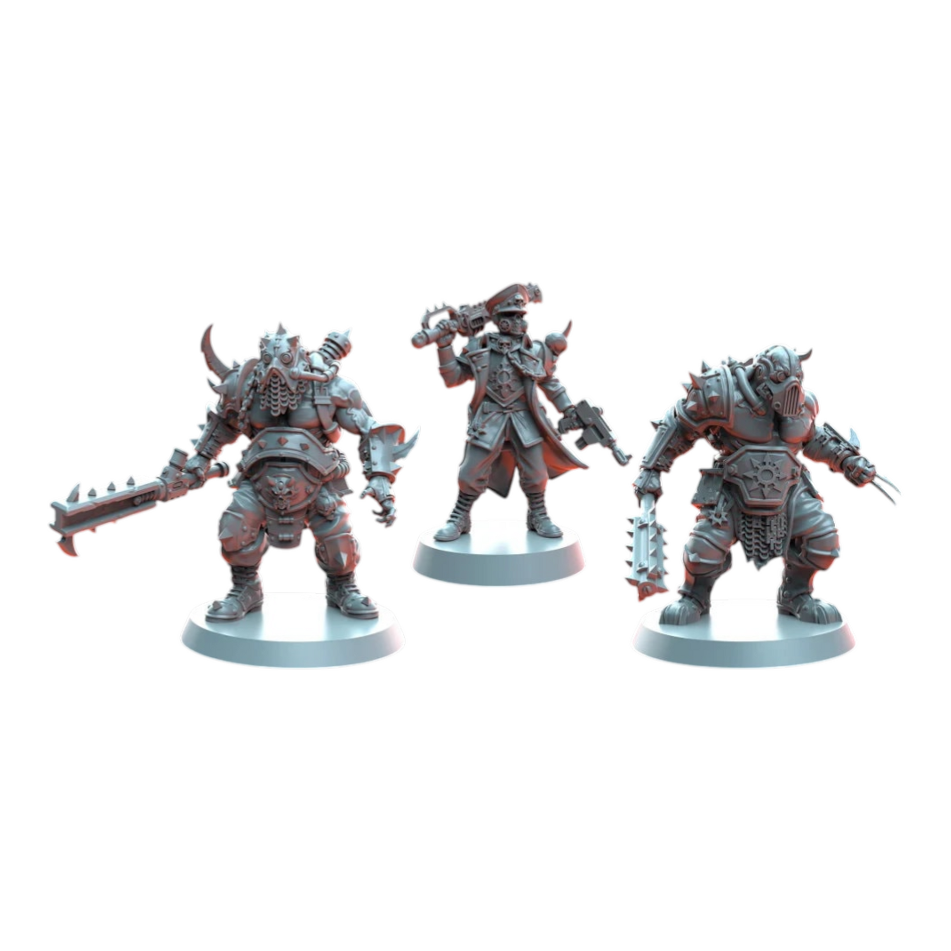 Blood Legion - Officer and Ogre Bodyguards - Proxies / Cultists - by TalesKeeper - Tabletop Wargaming Miniature Sci-Fi Fantasy Proxy