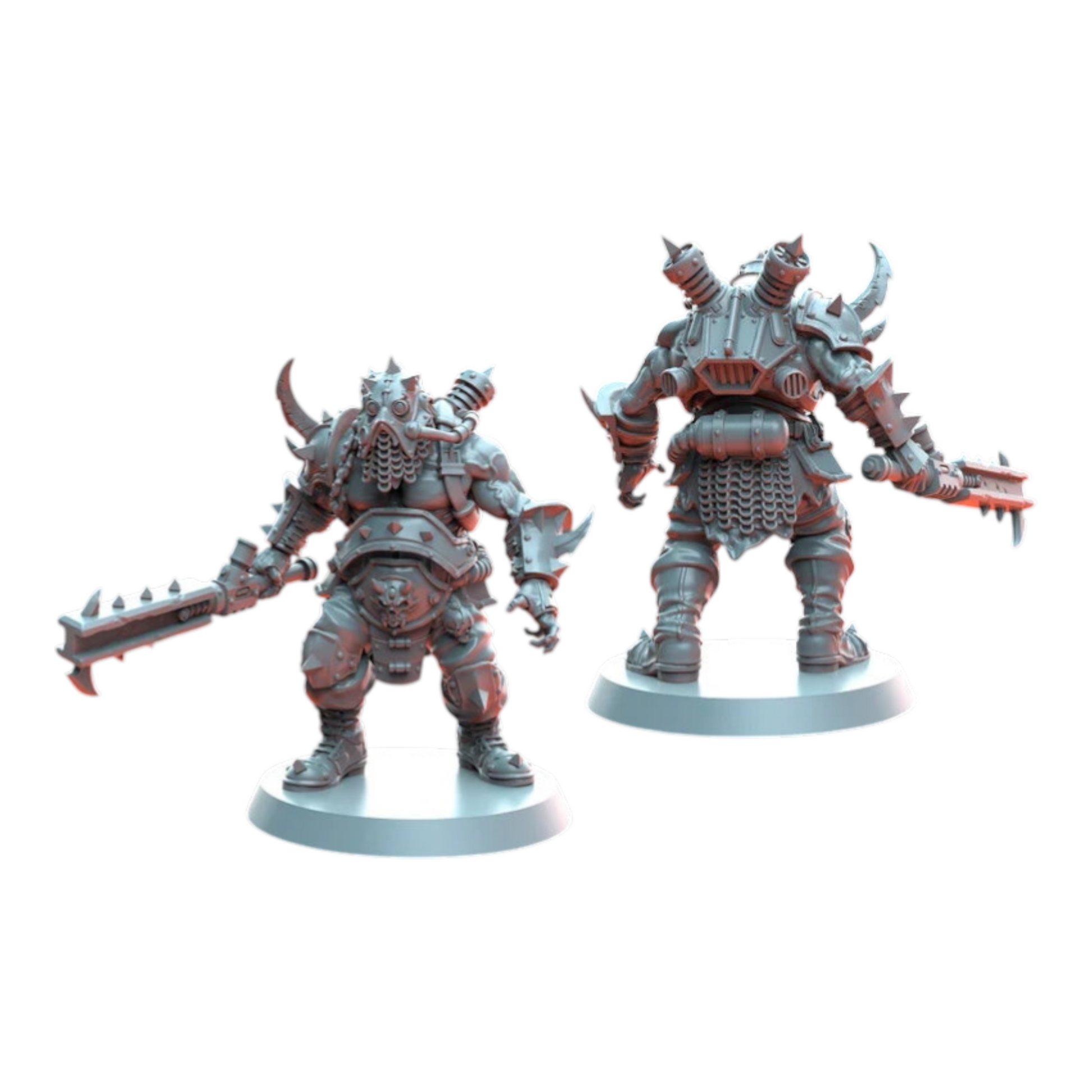 Blood Legion - Officer and Ogre Bodyguards - Proxies / Cultists - by TalesKeeper - Tabletop Wargaming Miniature Sci-Fi Fantasy Proxy