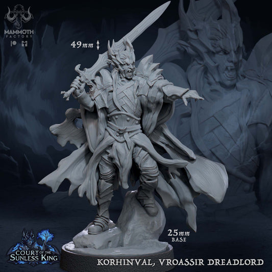 Korhinval, Vroassir Dreadlord | Court of the Sunless King | by Mammoth Factory | Dungeons and Dragons | Tabletop Games | Wargaming | Resin Miniature