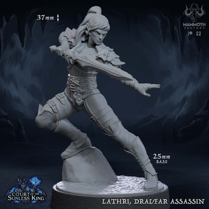 Lathri, Dralfar Assassin | Court of the Sunless King | by Mammoth Factory | Dungeons and Dragons | Tabletop Games | Wargaming | Resin Miniature