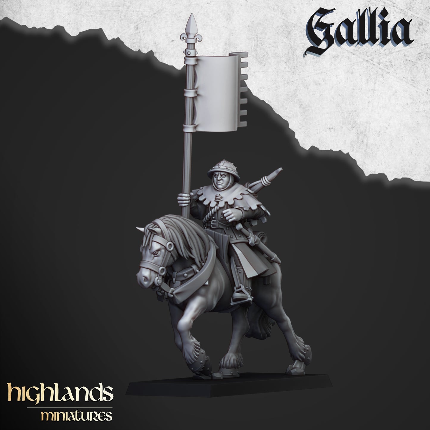 Mounted Yeomen Men at Arms | Knights of Gallia | Highlands Miniatures