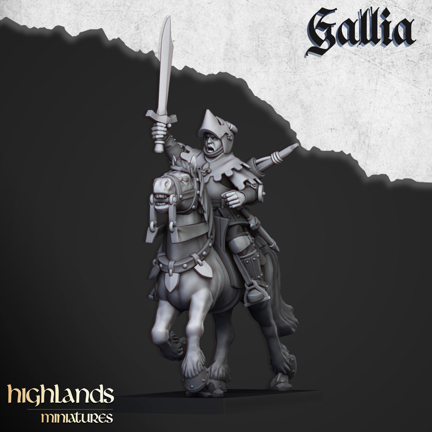 Mounted Yeomen Men at Arms | Knights of Gallia | Highlands Miniatures