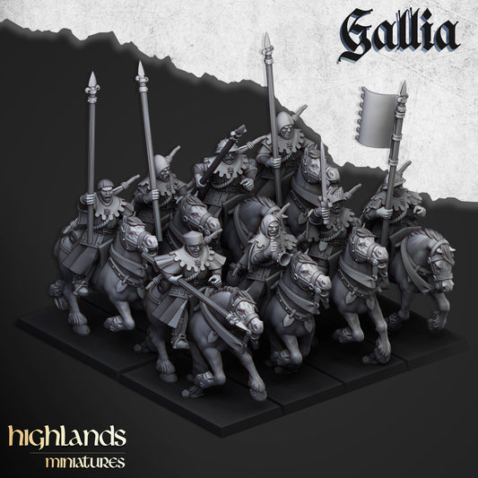 Mounted Yeomen Men at Arms | Knights of Gallia | Highlands Miniatures