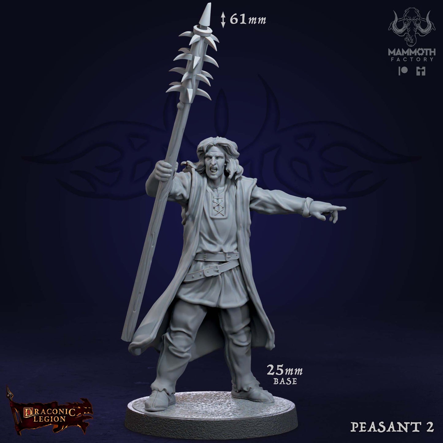 Peasants Warband | Draconic Legion | by Mammoth Factory | Dungeons and Dragons | Tabletop Games | Wargaming | Resin Miniature