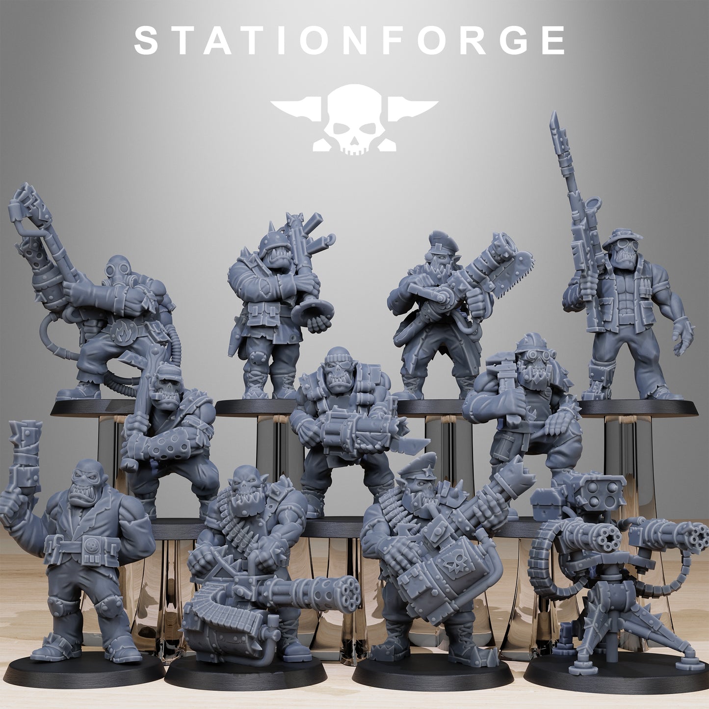 Orkaz Team Fighters | Stationforge | Tabletop Wargaming Miniature Grim Dark Sci-Fi Proxy