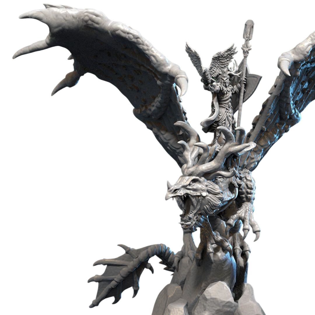 Lord of the Forest on Dragon | Forest Warriors | White Angel Miniatures