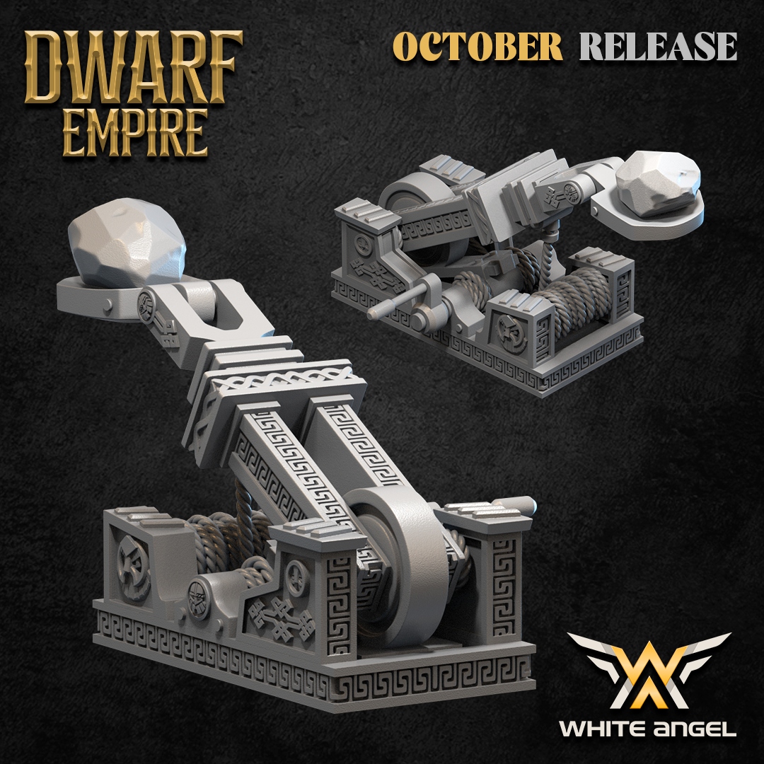 Dwarf Catapult | Dwarf Empire | by White Angel Miniatures | Fantasy | Dungeons and Dragons | Tabletop Games | Wargaming | Resin Miniature