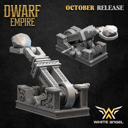 Dwarf Catapult | Dwarf Empire | by White Angel Miniatures | Fantasy | Dungeons and Dragons | Tabletop Games | Wargaming | Resin Miniature