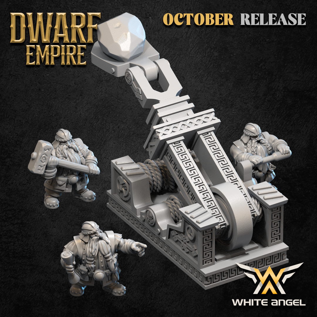 Dwarf Catapult | Dwarf Empire | by White Angel Miniatures | Fantasy | Dungeons and Dragons | Tabletop Games | Wargaming | Resin Miniature