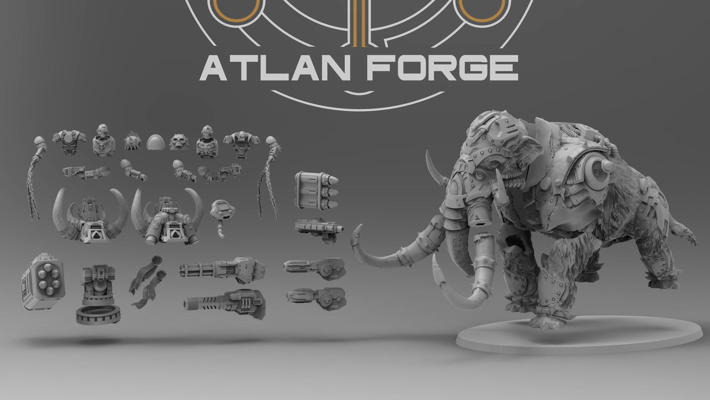 Cybernetic War Mammoth  - Atlan Forge - Tabletop Wargaming Miniature Sci-Fi/Chaos/Daemon/Proxy/Modular