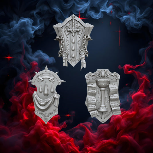 Crimson Angels Shield Set | Upgrades | Cyberbrush 3D | Tabletop Wargaming Miniature Grim-Dark Sci-Fi Proxy