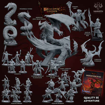 Auxiliar Archers Warband | Draconic Legion | by Mammoth Factory | Dungeons and Dragons | Tabletop Games | Wargaming | Resin Miniature