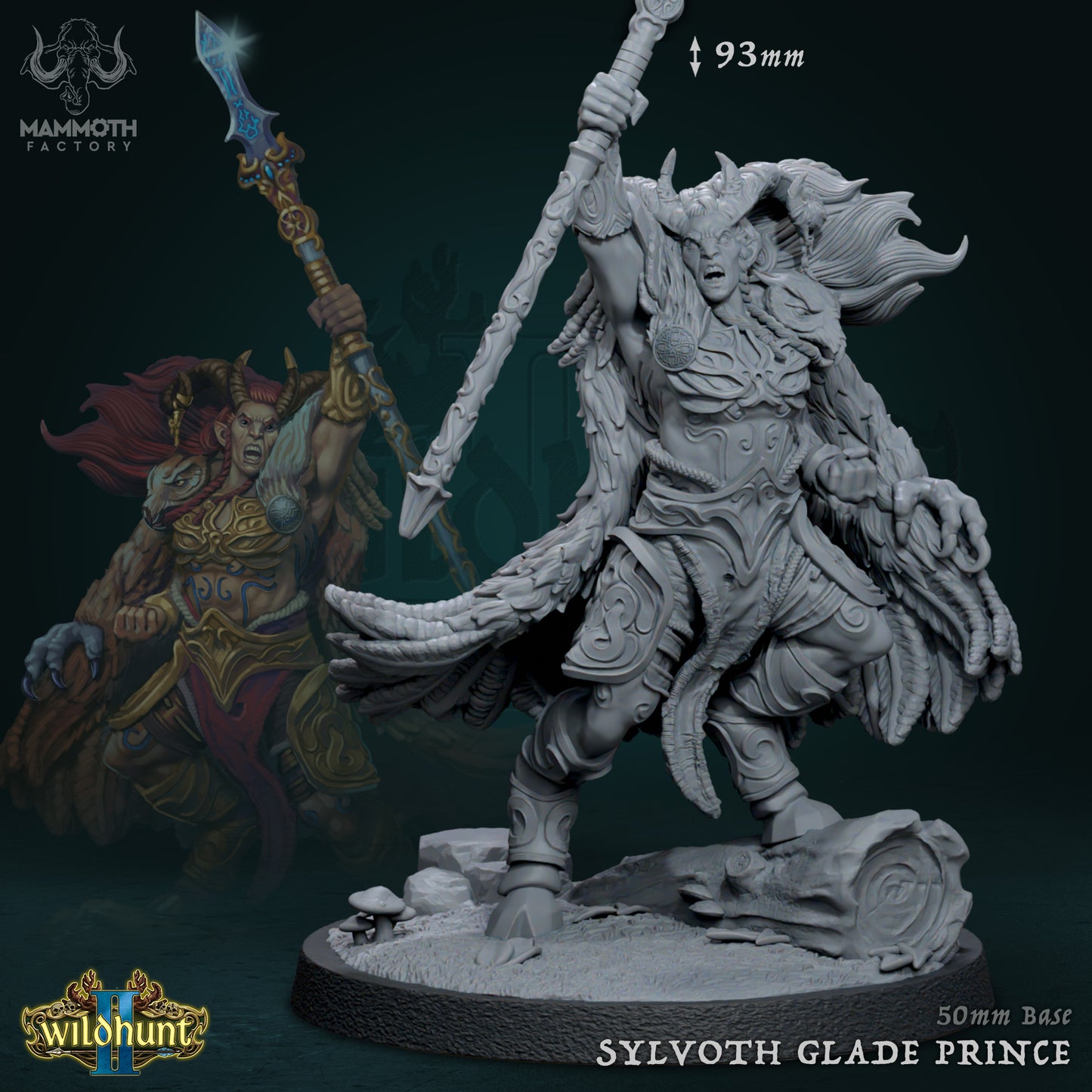 Sylvoth Glade Prince | Wild Hunt II | by Mammoth Factory | Dungeons and Dragons | Tabletop Games | Wargaming | Resin Miniature